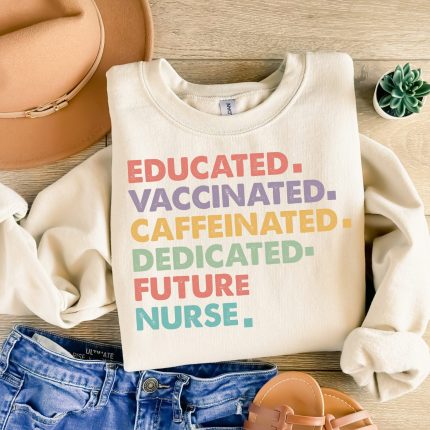 Educated Vaccinated Caffeinated Dedicated Nurse DTF Transfer