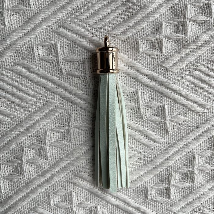 Mint leather tassels