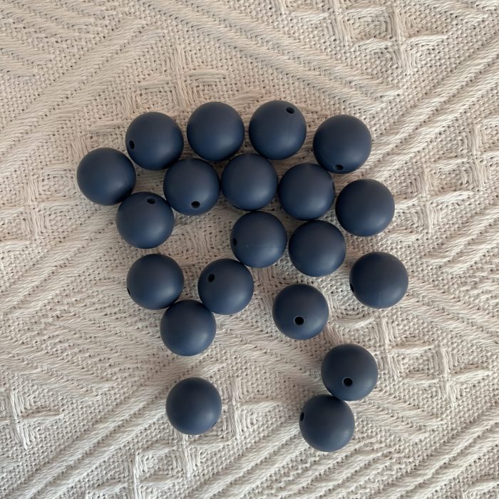 Navy Silicone Beads