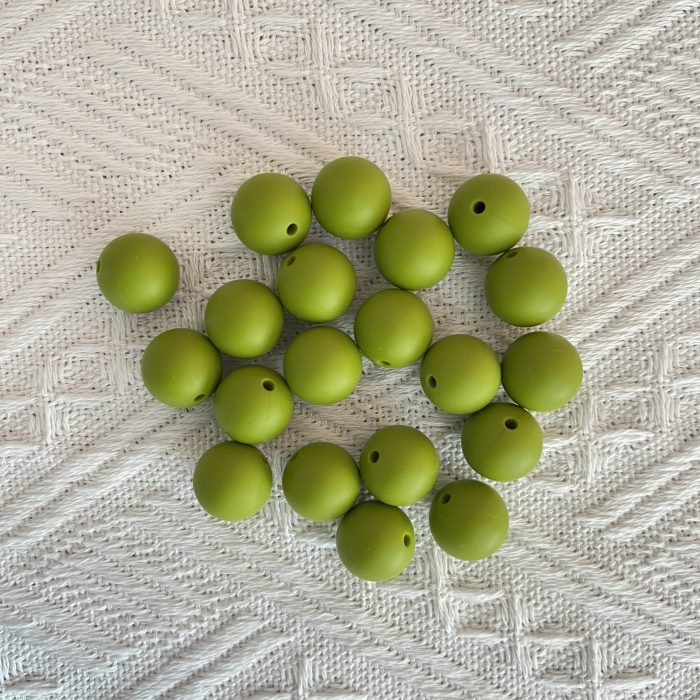 Olive Silicone beads