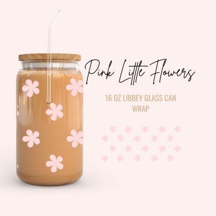 Pink Little Flowers 16oz cup wraps