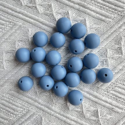 SteelBlue Silicone Beads