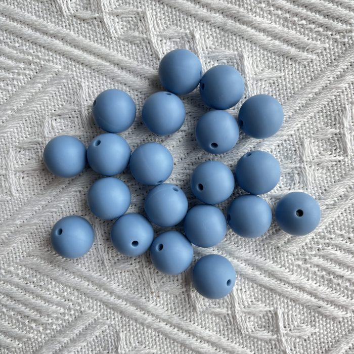 SteelBlue Silicone Beads