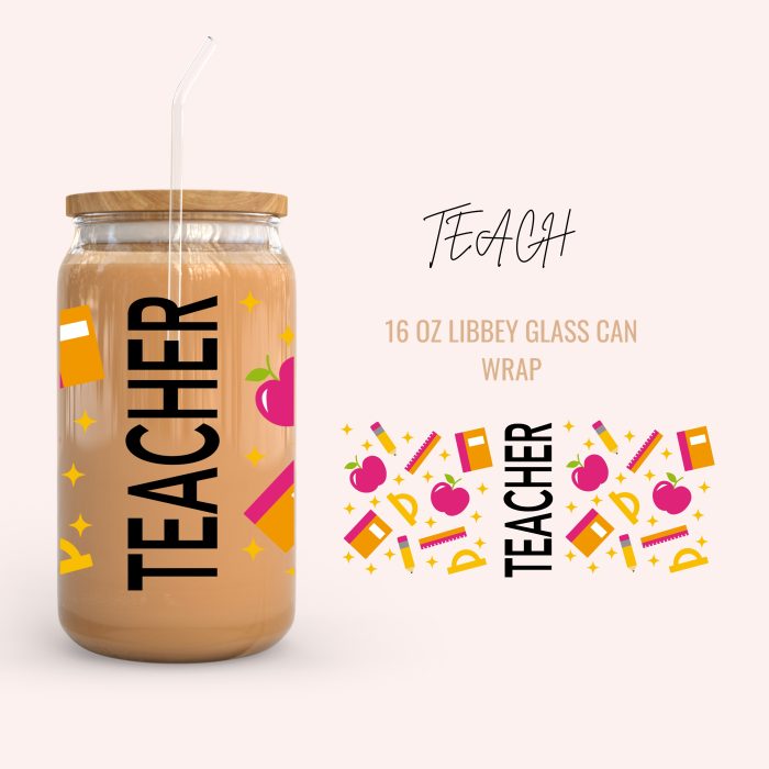 TEACHER 16oz uv dtf cup wraps