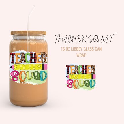 TEACHER SQUAT 16oz uv dtf cup wraps