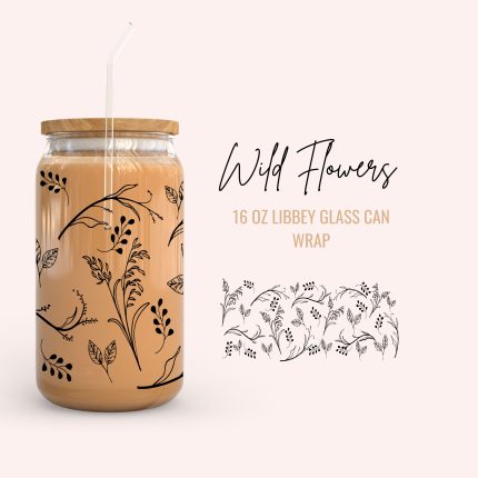 Wild Flowers 16Oz cup wrap
