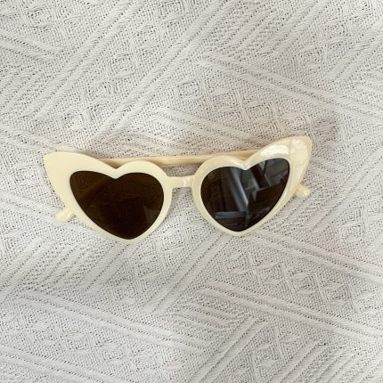 beige kids heart sunglasses