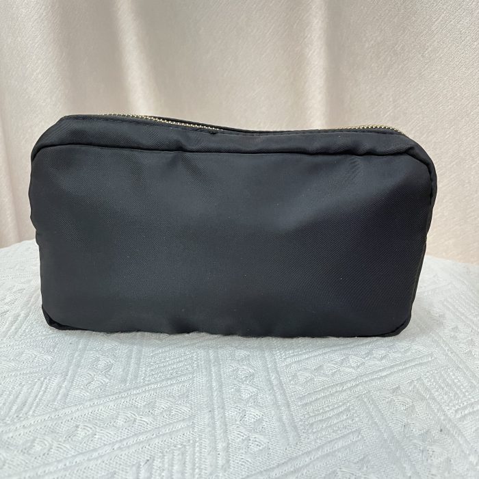 black nylon makeup bag