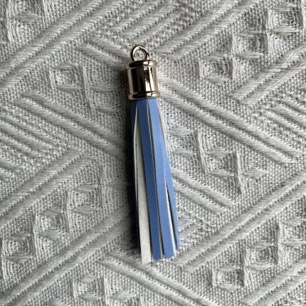 blue leather tassels