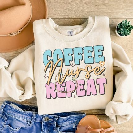 coffee nurse repeat DTF Transfer