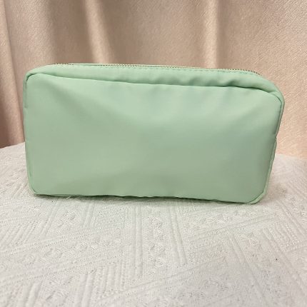 green nylon makeup bag
