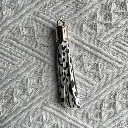 leopard leather tassels