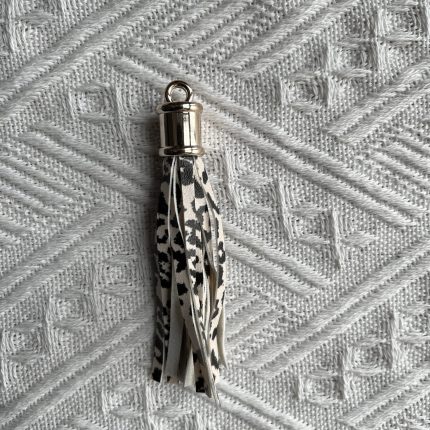 leopard leather tassels