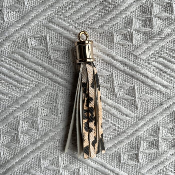 leopard leather tassels