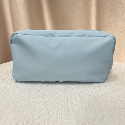 light blue nylon makeup bag