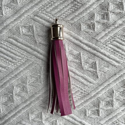 maroon leather tassels