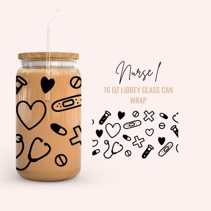 nurse 16oz uv dtf cup wrap