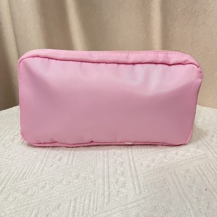 pink nylon makeup bag