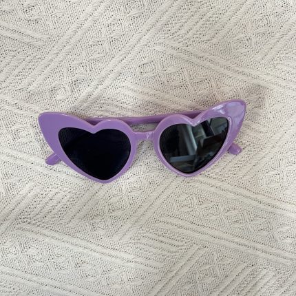 purple kids heart sunglasses