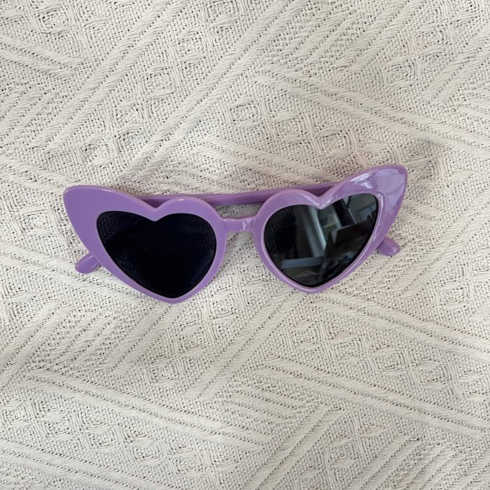 purple kids heart sunglasses