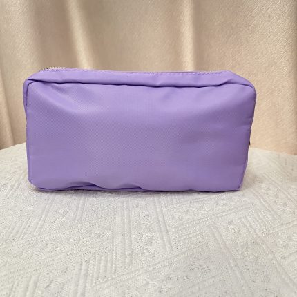 purple nylon makeup bag