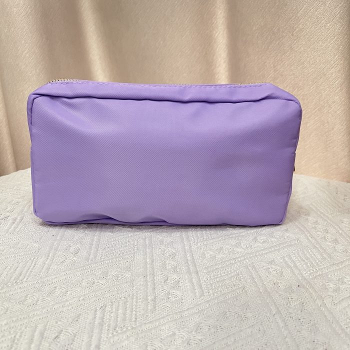 purple nylon makeup bag