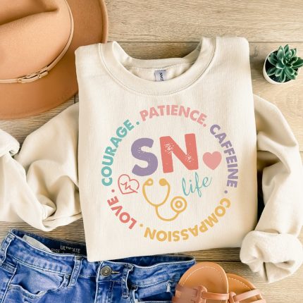 school nurse - Compassion - Love - Courage - Patience - Caffeine dtf transfer