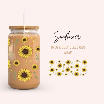 sunflower 16oz cup wrap