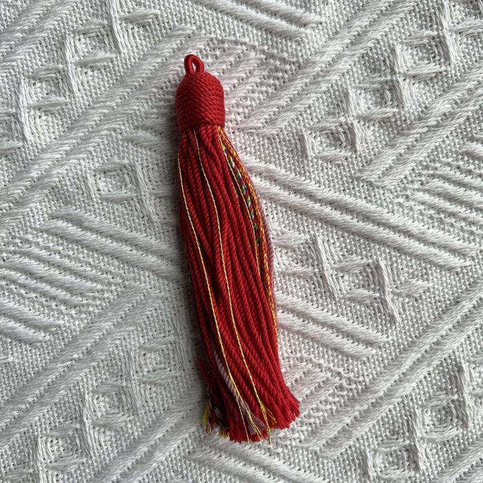 tibetan tassels bright green