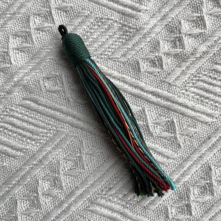 tibetan tassels forest green