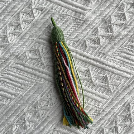 tibetan tassels moss green
