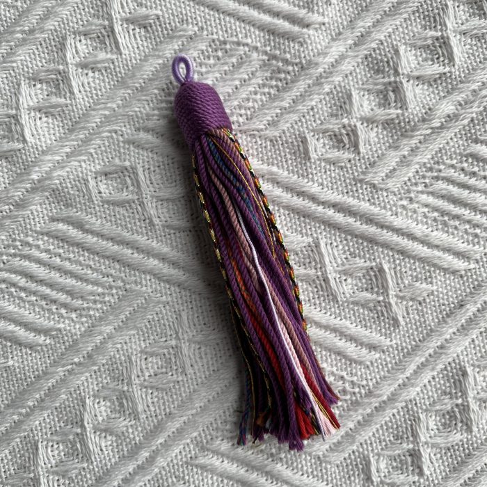 tibetan tassels purple