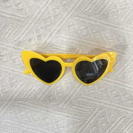 yellow kids heart sunglasses