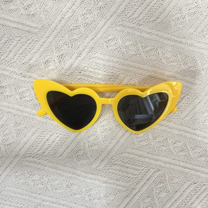 yellow kids heart sunglasses