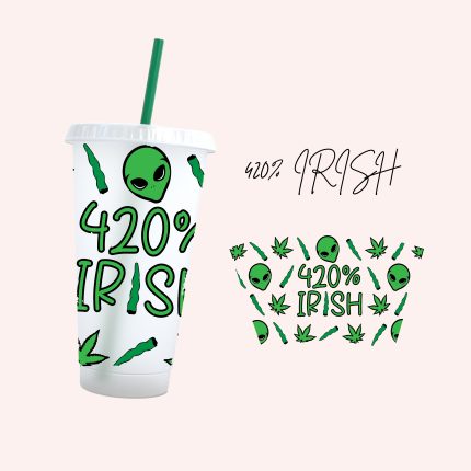 420% IRISH 24oz uv dtf cold cup wrap