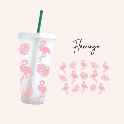 Flamingo 24oz uv dtf cold cup wrap