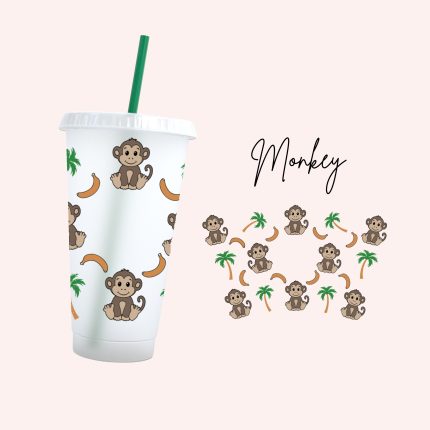 Monkey 24oz uv dtf cold cup wrap