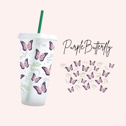PurpleButterfly 24oz uv dtf cold cup wrap