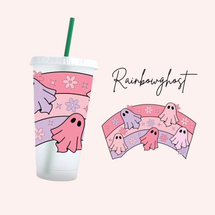 Rainbowghost 24oz uv dtf cold cup wrap