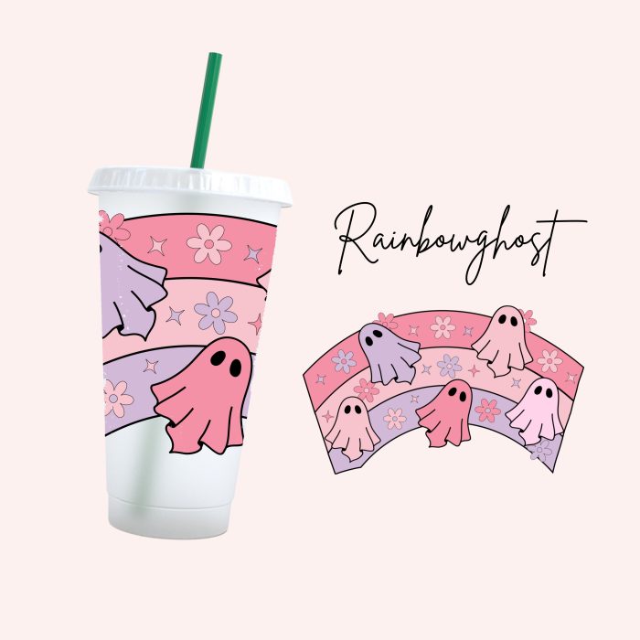 Rainbowghost 24oz uv dtf cold cup wrap