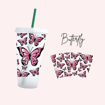 butterfly 24oz uv dtf cold cup wraps
