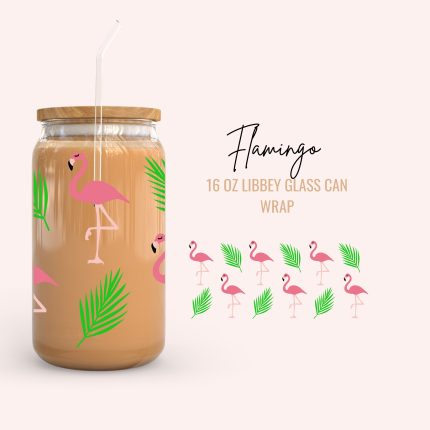 flamingo 16oz uv dtf cup wrap