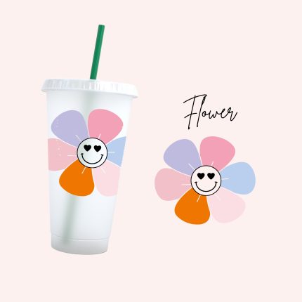 flower 24oz uv dtf cold cup wrap