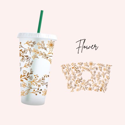 flower 24oz uv dtf cold cup wrap
