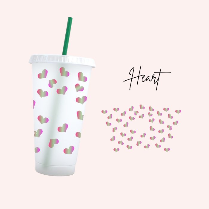 heart 24oz uv dtf cold cup wraps