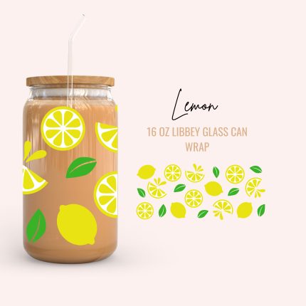 lemon 16oz uv dtf cup wraps