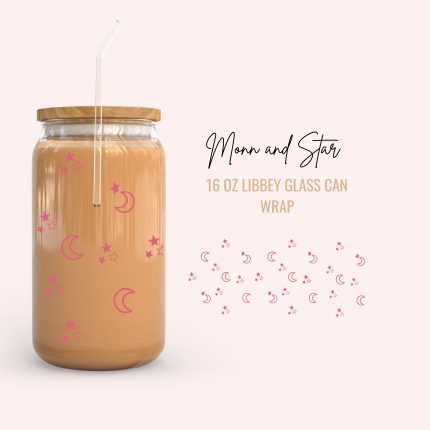 moon and star 16oz uv dtf cup wraps