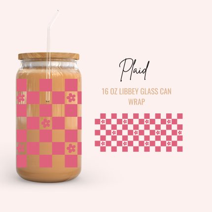 plaid 16oz uv dtf cup wraps