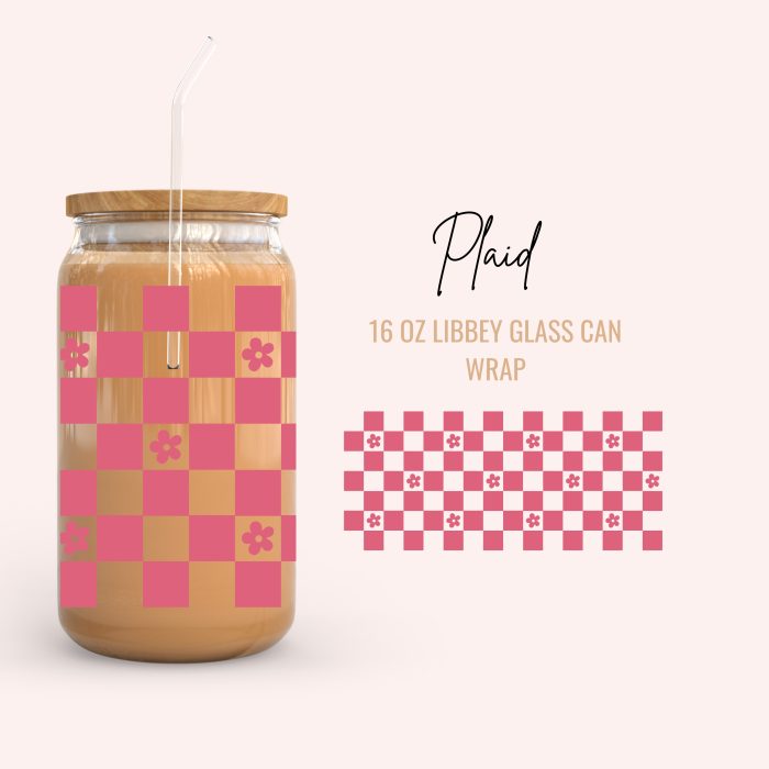 plaid 16oz uv dtf cup wraps