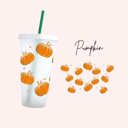 pumpkin 24oz uv dtf cold cup wrap